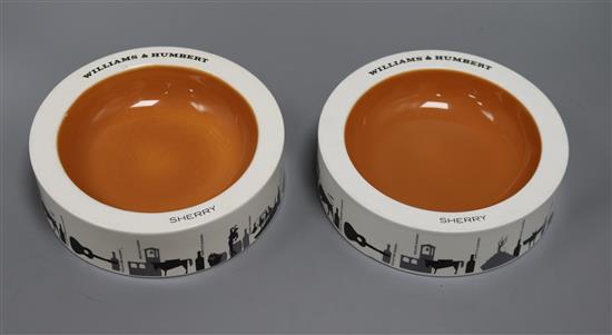 A pair of Burleighware Williams and Humbert sherry bowls
